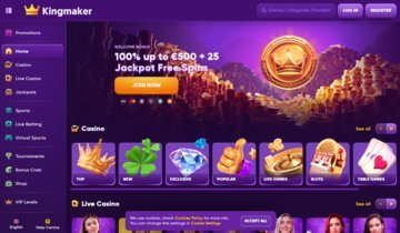 Kingmaker casino bonus a Italy